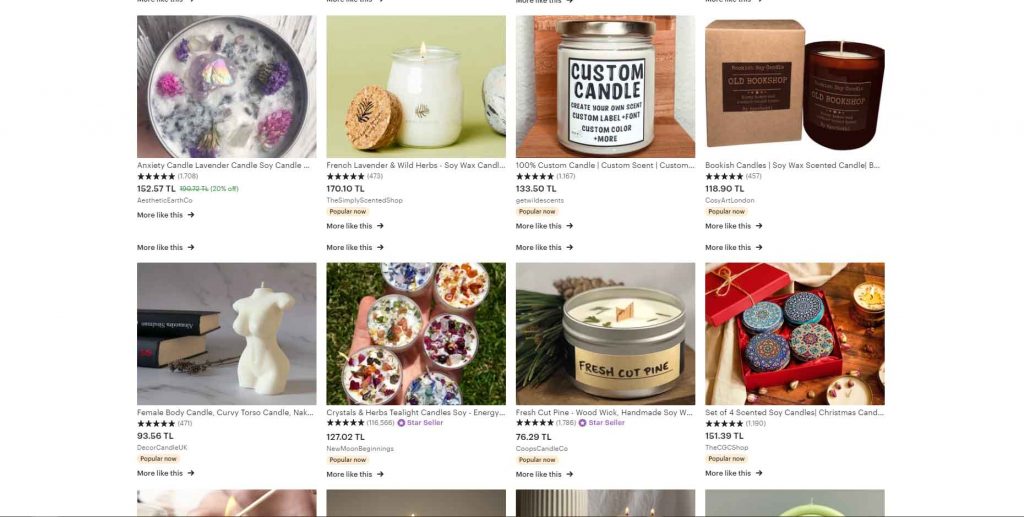 Etsy çok satan ürünler